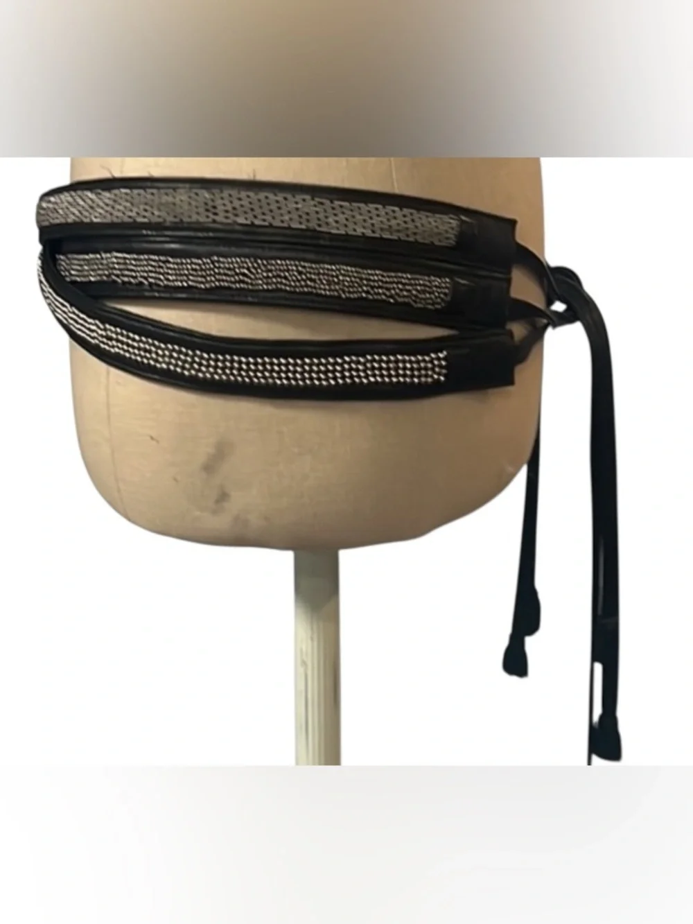 Rare Authentic Jay AHR designer black & silver leather belt sz small